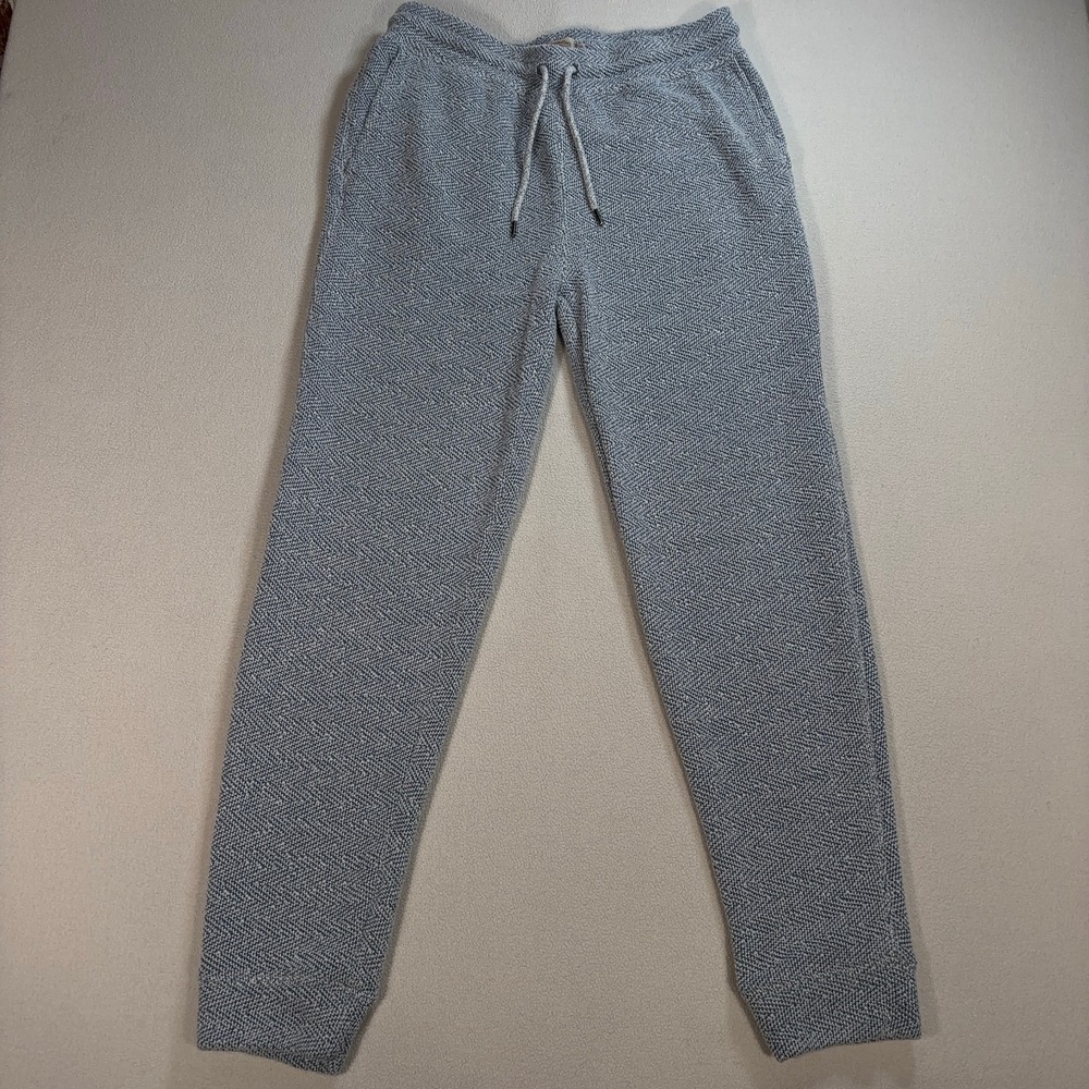 Faherty Men's Light Gray Herringbone Jogger Sweatpants